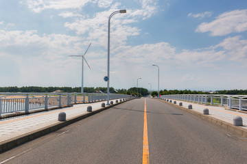 Fototapeta na wymiar Road on bridge over the sea architecture for transportation.