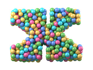 color plastic balls on children's playground font.
