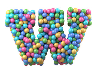 color plastic balls on children's playground font.
