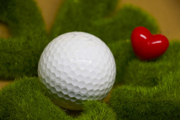 Golf ball with grass love letter idea for golf lover