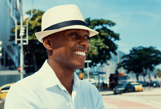 African American Man From Havana At Cuba In Warm Cinema Look