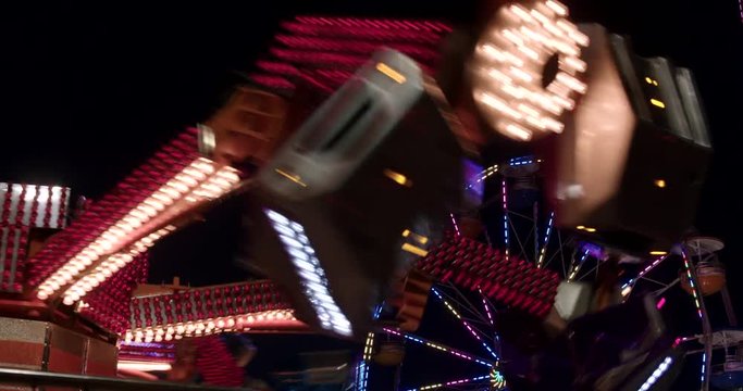 Low Angle View Of Spinning Carnival Ride