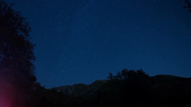 Under Starry Sky 03 Time Lapse Stars and Campfire