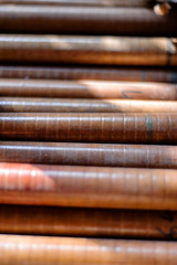 Plastic bobbins for winding yarn