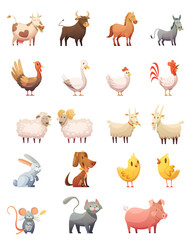 Farm Animals Cartoon Set