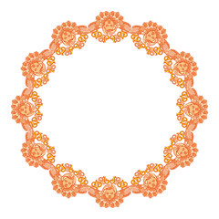 Round frame with cherubs in vintage style. 