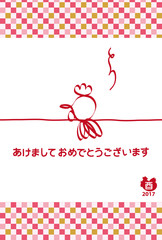 鳥の水引きの年賀状背景素材