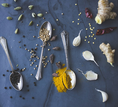 Ingredients for curry meal