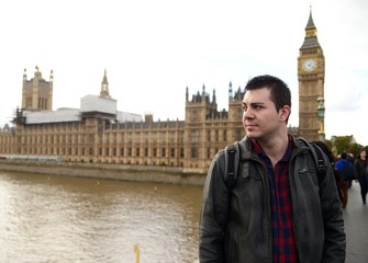 Tall english person on a walk in London