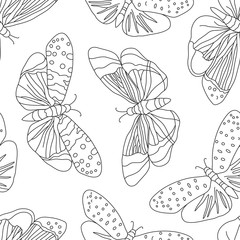 Seamless pattern with butterflies