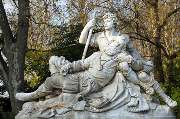 Fototapeta na wymiar Eberhard's group in Stuttgart's Schlossgarten. 