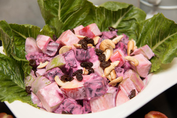  Salad vegetable with beetroot, apple,grapefruit,raisin,