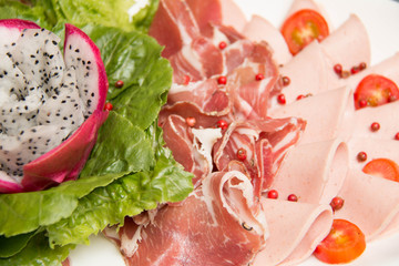  mixed Meat coldcut texture closeup background