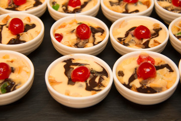 cup of baked bread pudding