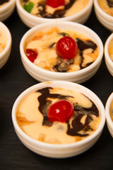 cup of baked bread pudding
