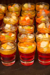   fruit jelly slice  fresh fruit on top