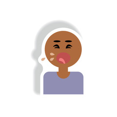 Vector paper sticker various symptoms of AIDS on the human