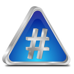 Hashtag Button - 3D illustration