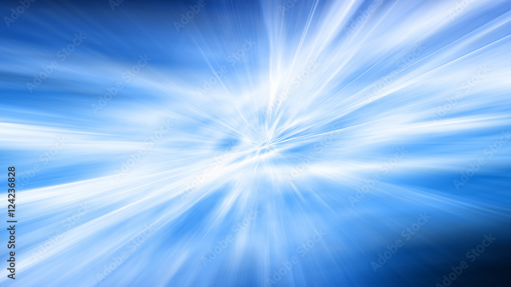 Aufkleber movement at a high speed through icy space