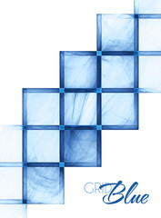 Abstract blue textured grid on a white background