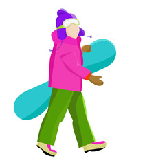 Сноубордист с сноуборд в руках. Досуг. Зимний вид спорта. Отдых в горах