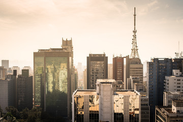 Skyline of Buildings Around Paulista Avenue in Sao Paulo City