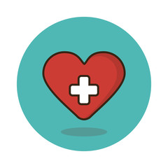 Obraz premium Heart flat icon. Medical vector