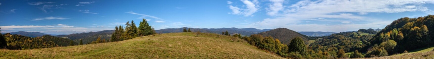View of the Pieniny Mountains, Poland.