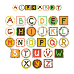 Latin vector alphabet. Abstract grunge letters