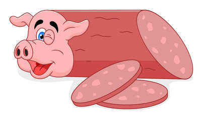 Cartoon pig sausage