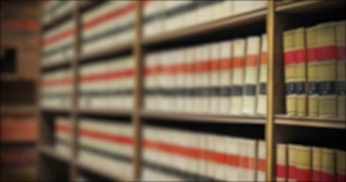 Soft focus of library bookcase