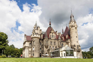 Fototapeta na wymiar View on Moszna Castle - Poland, Europe.