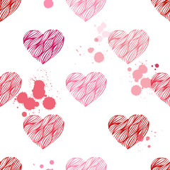 Seamless pattern with hearts