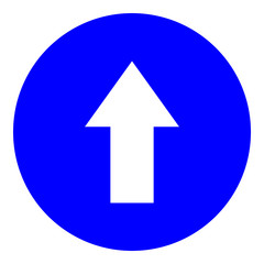 Arrow white in blue circle sign