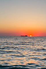 Beautiful sunset on the black sea