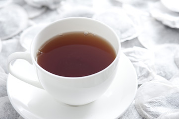 Cup of freshly brewed black tea