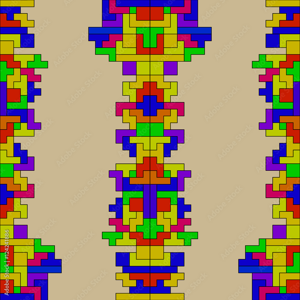 Poster game over. vector of pixel art with colorful abstract background