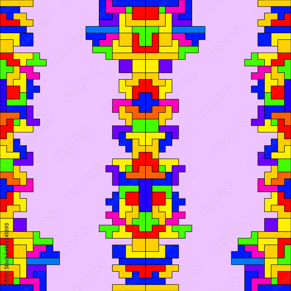Poster game over. vector of pixel art with colorful abstract background