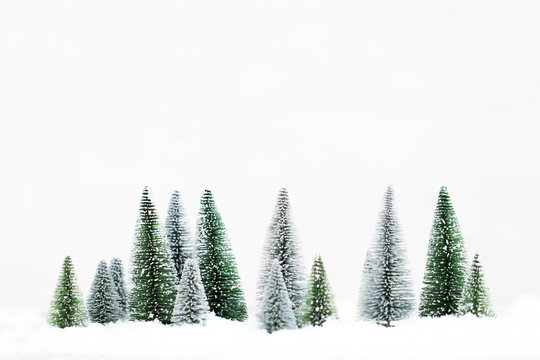 Fototapeta Snowy Winter Forest - Christmas Card