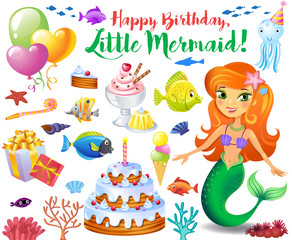 Cute birthday design elements