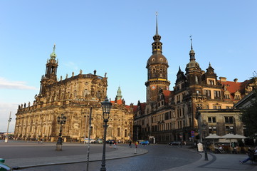 Fototapeta na wymiar Hofkirche in Baroque Dresden, Germany