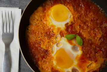 Individual portion of shakshuka