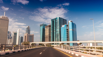 Fototapeta na wymiar Streets and skyscrapers of Dubai - UAE