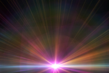 Abstract sun burst with digital lens flare background