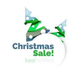 Christmas geometric abstract sale promo banner