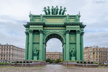 Fototapeta na wymiar Narva Triumphal Arch in St.Petersburg, Russia