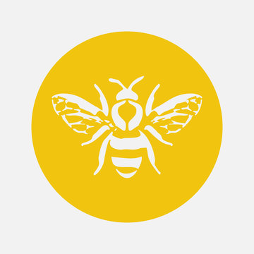 Bee icon. Honey flying bee. Insect. Flat style vector illustration.