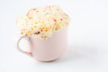 mug cake with sugar sprinkles