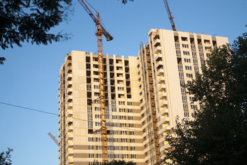 New building. Construction of a multistory building