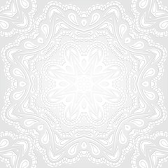 Flower circular background. Mandala. Stylized lace ornament. Delicate floral.